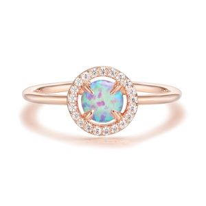 Adjustable Rose Gold Plated Opal Ring